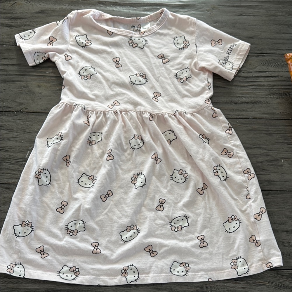 Cute Pink Dress with hello kitty Print